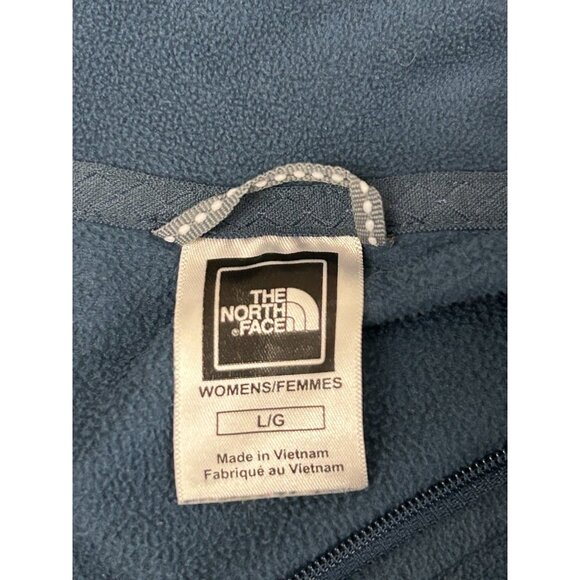 The North Face Womens Large  1/4 Zip Fleece TKA 100 Pullover Navy and Light Blue - Picture 3 of 11
